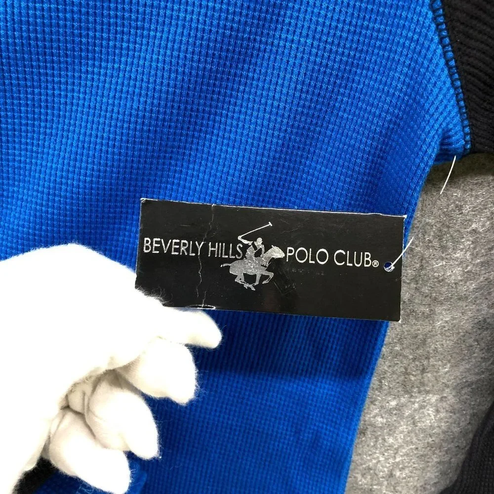 NWT Beverly Hills Polo Club Boys Size L (7) Blue Long Sleeve Henley‎ Shirt